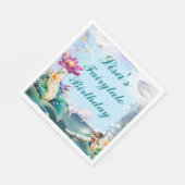 ユニコーンと人魚の誕生日パーティー スタンダードランチョンナプキン (角)