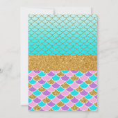 ユニコーンと人魚の誕生日招待状 招待状 (裏面)