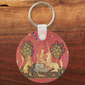 ユニコーンと処女中世タペストリーのイメージ キーホルダー (正面)