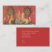 ユニコーンと処女中世タペストリーのイメージ 名刺 (正面/裏面)