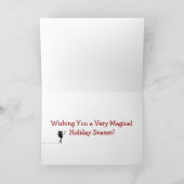 ユニコーンと妖精の冬の休日グリーティングカード シーズンカード (内部)