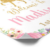 ユニコーンと妖精の誕生日パーティー歓迎サイン ポスター (角)