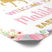 ユニコーンと妖精の赤ちゃんシャワーパーティーウェルカムサイン ポスター (角)