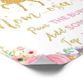 ユニコーンと妖精の赤ちゃんシャワーミモザバーサイン ポスター (角)