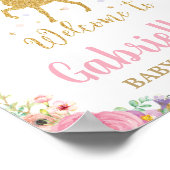 ユニコーンと妖精の赤ちゃんシャワー歓迎サインガール ポスター (角)