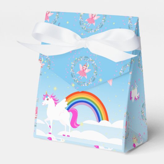 ユニコーンと妖精の魔法の誕生日パーティー フェイバーボックス (正面サイド)