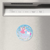 ユニコーンと妖精の魔法の誕生日パーティー マグネット (インサイチュ (食洗機))