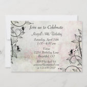 ユニコーンと妖精の魔法の誕生日招待状 招待状 (裏面)