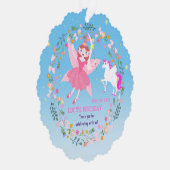 ユニコーンと妖精魔法誕生日パーティー オーナメントカード (右)