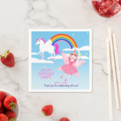 ユニコーンと妖精魔法誕生日パーティー スタンダードカクテルナプキン (インサイチュ)