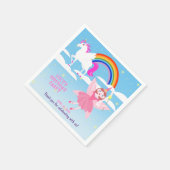 ユニコーンと妖精魔法誕生日パーティー スタンダードカクテルナプキン (角)