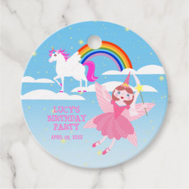 ユニコーンと妖精魔法誕生日パーティー フェイバータグ