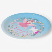 ユニコーンと妖精魔法誕生日パーティー ペーパープレート (アングル)