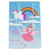ユニコーンと妖精魔法誕生日パーティー ミディアムペーパーバッグ (裏面)