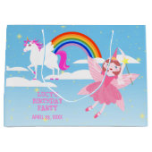 ユニコーンと妖精魔法誕生日パーティー ラージペーパーバッグ (正面)