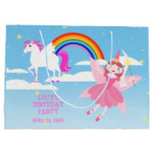 ユニコーンと妖精魔法誕生日パーティー ラージペーパーバッグ (裏面)