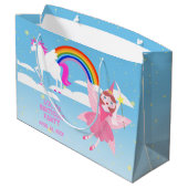 ユニコーンと妖精魔法誕生日パーティー ラージペーパーバッグ (裏面アングル)