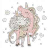 ユニコーンと少女 シール (正面)