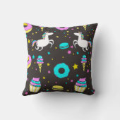 ユニコーンと恐竜のパターン クッション (裏面)