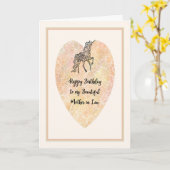 ユニコーンと義理の母のための誕生日カード カード (黄色い花)