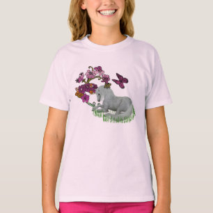 ユニコーンと花 Tシャツ