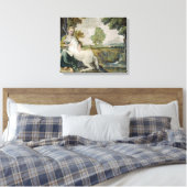 ユニコーンと若い女性(Domenicino) キャンバスプリント (インサイチュ (寝室))