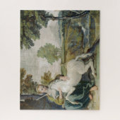 ユニコーンと若い女性(Domenicino) ジグソーパズル (縦)