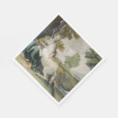 ユニコーンと若い女性(Domenicino) スタンダードランチョンナプキン (角)