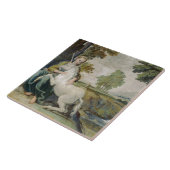 ユニコーンと若い女性(Domenicino) タイル (側面)