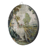 ユニコーンと若い女性(Domenicino) ダーツボード (正面右)