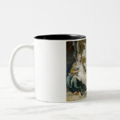 ユニコーンと若い女性(Domenicino) ツートーンマグカップ (左)