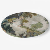 ユニコーンと若い女性(Domenicino) ペーパープレート (アングル)