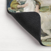 ユニコーンと若い女性(Domenicino) マウスパッド (コーナー)