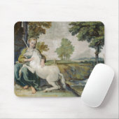 ユニコーンと若い女性(Domenicino) マウスパッド (マウス)