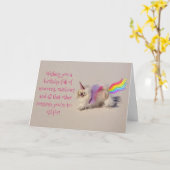 ユニコーンと虹と誕生日 カード (黄色い花)