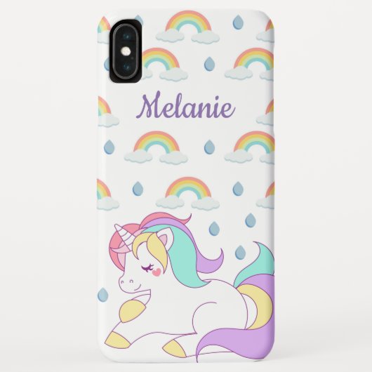 ユニコーンと虹のかわいいパーソナライズされた姿 Case-Mate iPhoneケース (裏面)
