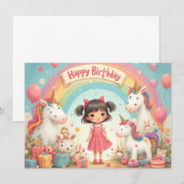 ユニコーンと虹の女の子の誕生日 (正面/裏面)
