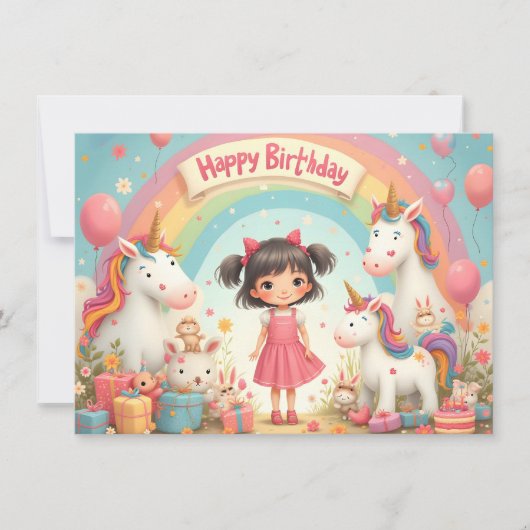 ユニコーンと虹の女の子の誕生日 (正面)