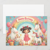 ユニコーンと虹の女の子の誕生日 (正面/裏面)