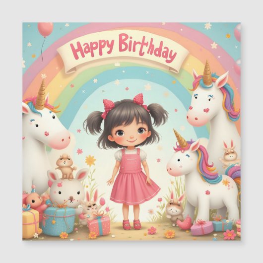 ユニコーンと虹の女の子の誕生日 (正面)