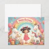 ユニコーンと虹の女の子の誕生日 (正面/裏面)