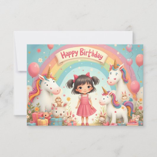 ユニコーンと虹の女の子の誕生日 (正面)