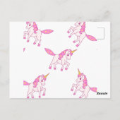 ユニコーンと虹の誕生日パーティー招待状 ポストカード (裏面)