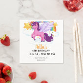 ユニコーンと虹の誕生日 スタンダードカクテルナプキン (インサイチュ)