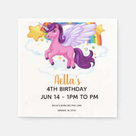 ユニコーンと虹の誕生日 スタンダードカクテルナプキン