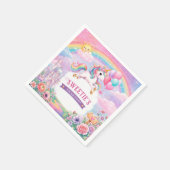 ユニコーンと虹の魔法の誕生日 スタンダードカクテルナプキン (角)