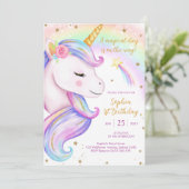 ユニコーンと虹の魔法の誕生日 招待状 (スタンド正面)