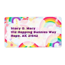 ユニコーンと虹ラベル ラベル