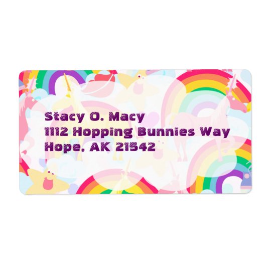 ユニコーンと虹ラベル ラベル (正面)