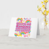 ユニコーンと虹 カード (黄色い花)